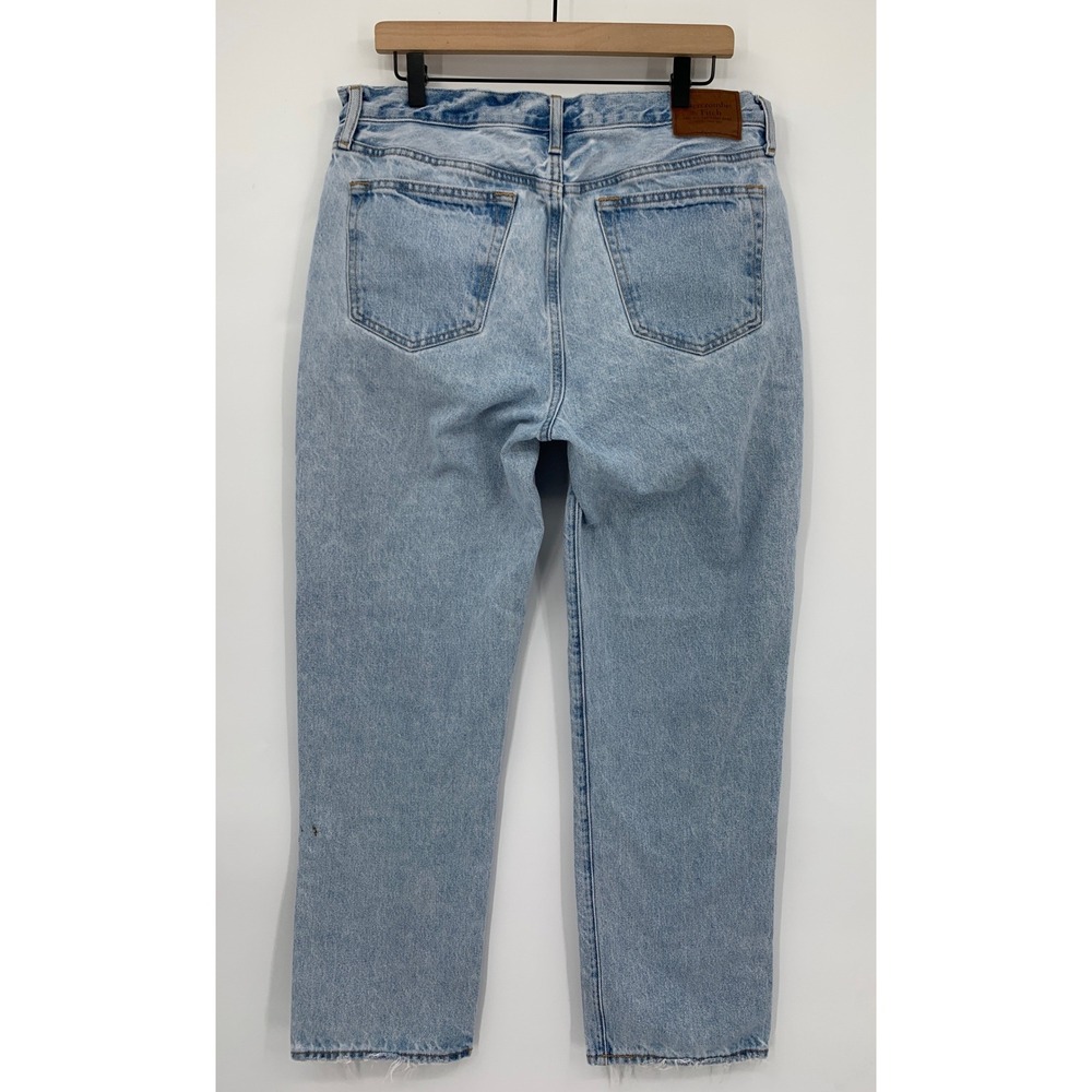 Vintage Abercrombie & Fitch Jeans Men 34x32 Blue Loose Light Wash Distressed Y2K